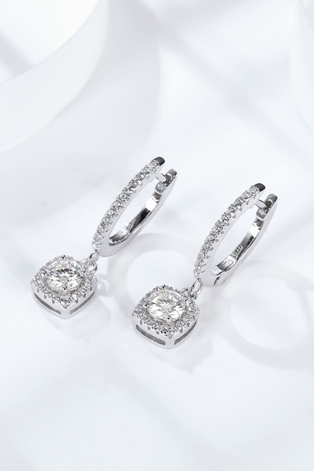 Baeful Moissanite Huggie Drop Earrings