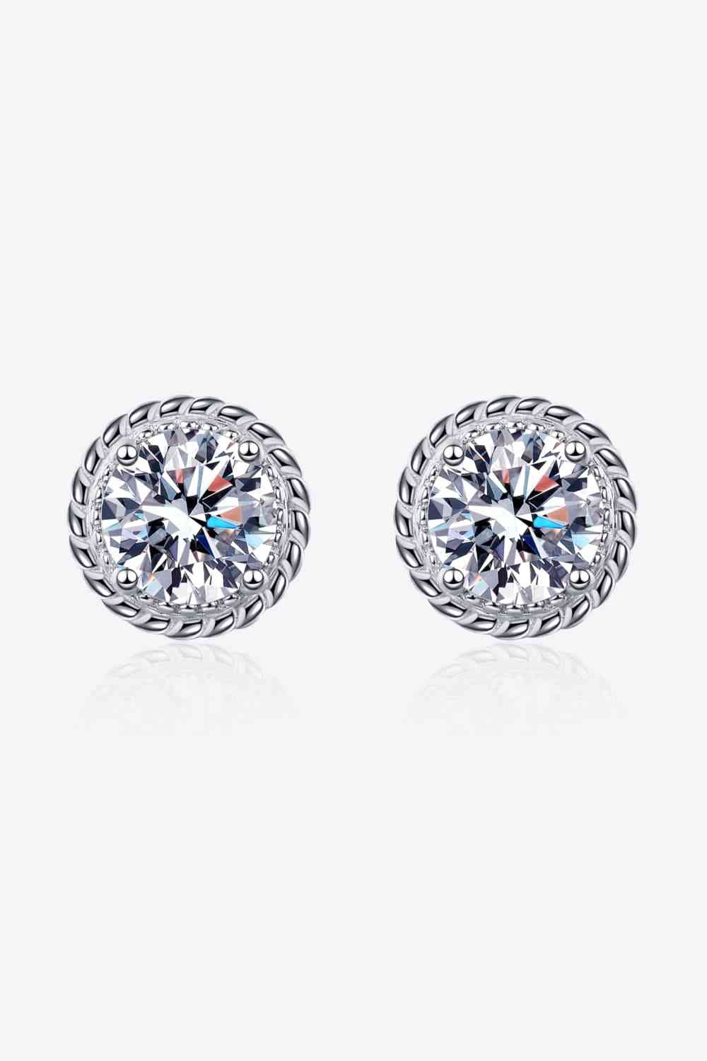 2 Carat Moissanite 925 Sterling Silver Stud Earrings