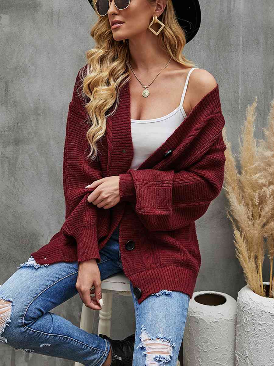 Dropped discount shoulder cardigan