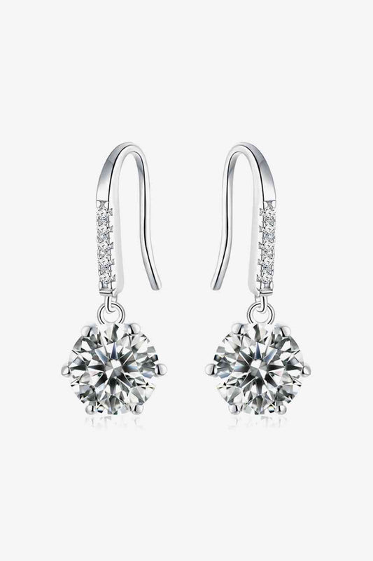 6-Prong Moissanite Drop Earrings
