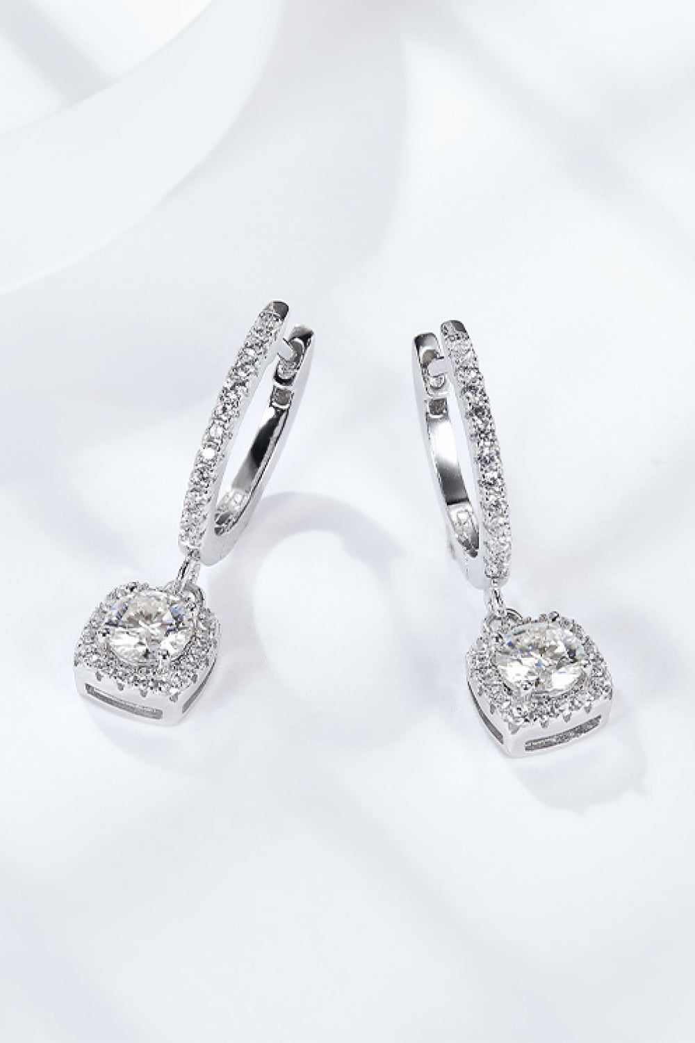 Baeful Moissanite Huggie Drop Earrings