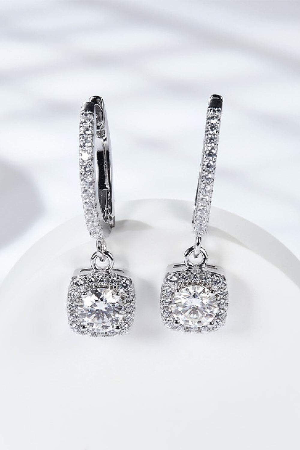 Baeful Moissanite Huggie Drop Earrings