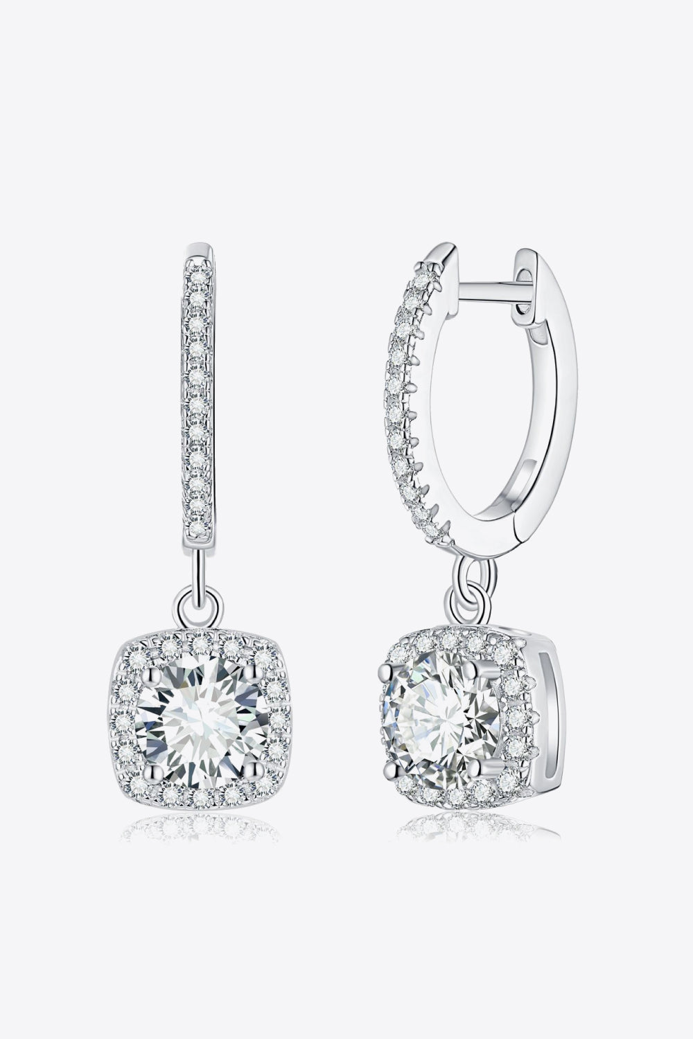 Baeful Moissanite Huggie Drop Earrings