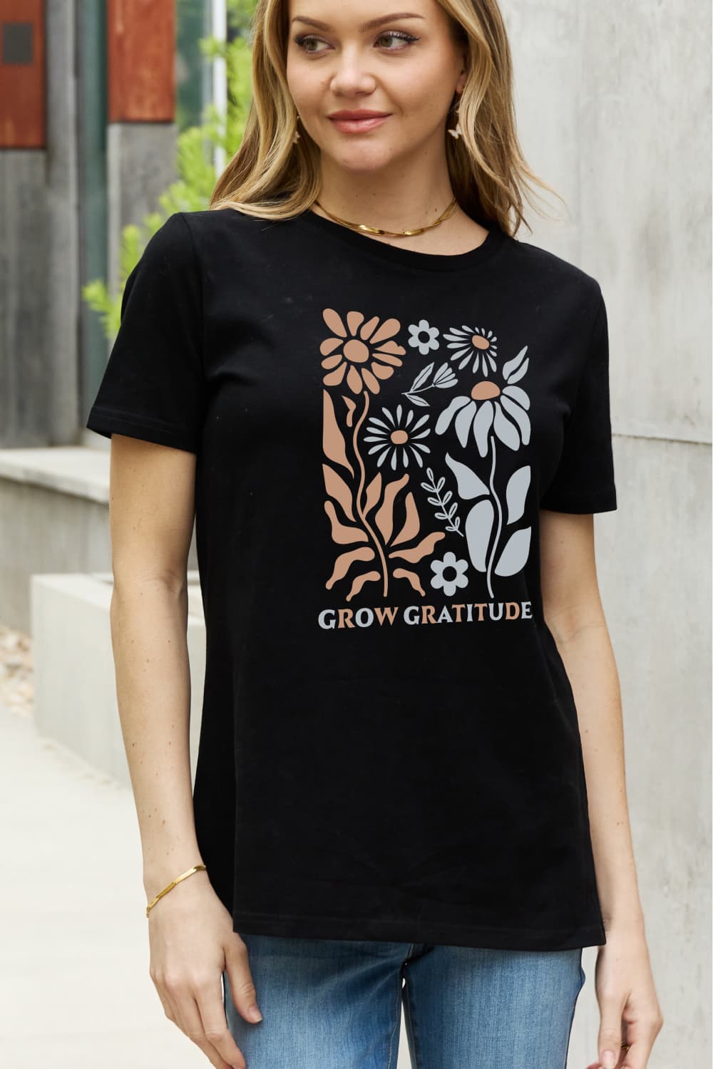 Simply Love Full Size GROW GRATITUDE Graphic Cotton Tee