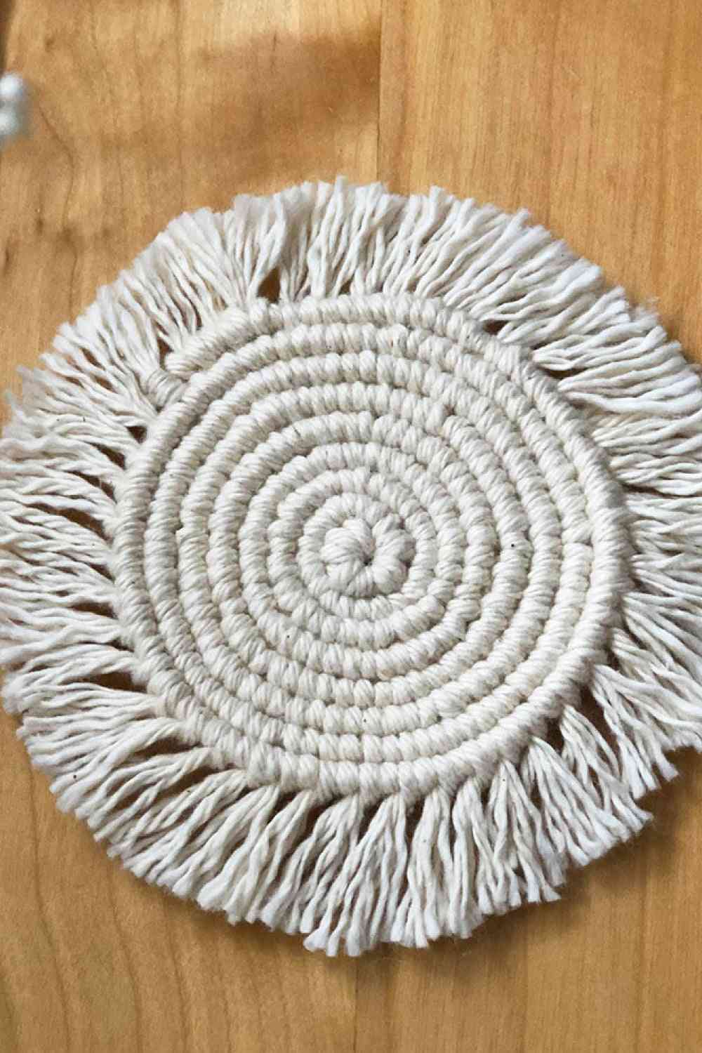 2-Piece Macrame Round Cup Mat