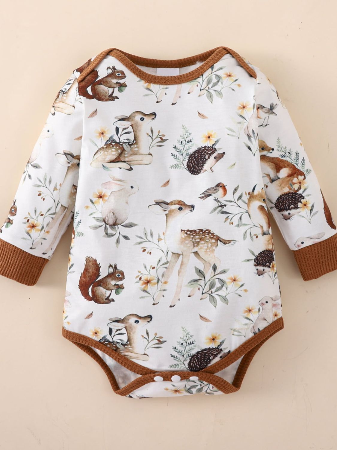 Baby Printed Bodysuit and Waffle-Knit Joggers Set