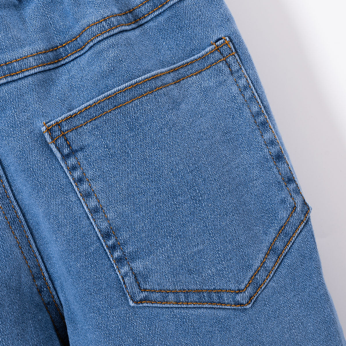 Kids Hem Detail Elastic Waist Jeans
